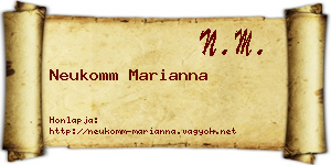 Neukomm Marianna névjegykártya